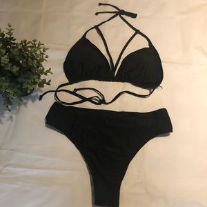Black two piece bikini set size XL